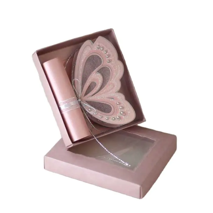 Nueva mariposa Tarjeta de boda tarjeta de invitación de Boda Invitaciones de cristal con caja