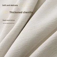 Rideaux occultants en chenille de crème française, plissés, en polyester, luxe léger, sensation haut de gamme, insonorisés, protection solaire, toutes saisons, salon