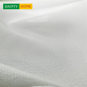 Rideaux en voile 100% polyester de style américain moderne, blancs, avec <span class=keywords><strong>tringle</strong></span> isolante en corde tissée, solides, pour salon, cantonnières, ignifuges - Product Image 6