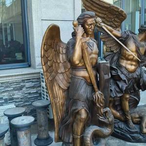 Esculturas de Jardim Personalizadas para Exterior - Esculturas em Bronze em Tamanho Real de Anjos e Demônios Ocidentais, Arte 3D Colecionável com Cores Personalizadas - Product Image 4