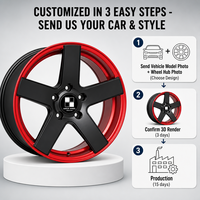 Velg Tempa Monoblock Custom 6061-T6 18 19 20 Inch 5 Palang Warna Hijau Metalik dengan Pelek Dalam Alloy untuk BMW Audi Mercedes Benz