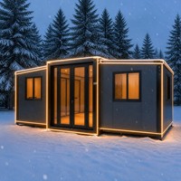 Casa Contenedor Expandible de 40 pies, 3 Dormitorios, Casa Modular Prefabricada, Villa de Lujo Lista para Usar en Complejos Turísticos, Casa Contenedor Expandible Prefabricada de 20 pies