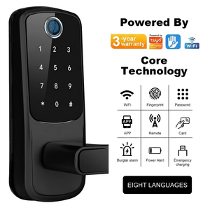 Tuya WiFiデジタルロック リモートコントロール 指紋認証 パスワード RFIDキー 解錠 デッドボルト モーティス TTlock Ble ドアロック スマートホーム用 - Product Image 2