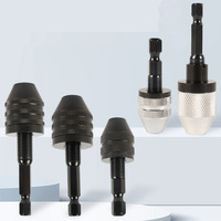 Adaptateur de mandrin de perceuse en acier sans clé à tige hexagonale de 1/4 pouce, 0,3-6,5 mm, auto-serrant, à changement rapide, pour embouts de perçage