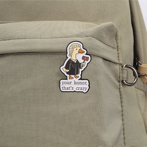 Pin de esmalte de pato <span class=keywords><strong>juez</strong></span> humorístico con diseño de cita, broche de animal, accesorio de moda para abrigos, sombreros y uso diario, adorno. - Product Image 4