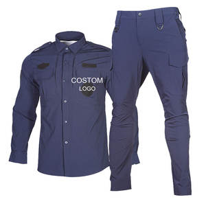 ¡Novedad de China! Ropa DE SEGURIDAD azul marino, uniformes <span class=keywords><strong>formales</strong></span>, conjunto de guardia, disfraces, uniformes de seguridad, Top y pantalones, 2017 - Product Image 3
