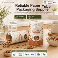 Tube en papier doublé de papier aluminium, bord festonné, qualité alimentaire, OEM, FSC, BRC, IFS, FDA, boîte alimentaire pour granola, MOQ500