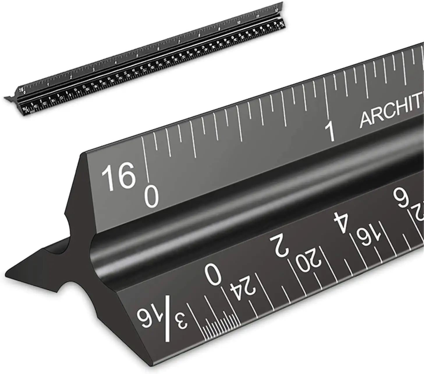 Régua de triângulo arquitetural, régua métrica de escala técnica de 30cm liga de alumínio com 3 lados