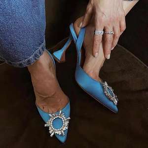 Zapatos De Mujer Elegante Dropshipping Di Lusso Del Diamante Del Rhinestone Gattino Slingback <span class=keywords><strong>Sandali</strong></span> Scarpe Delle Donne del Tallone per le Signore - Product Image 5