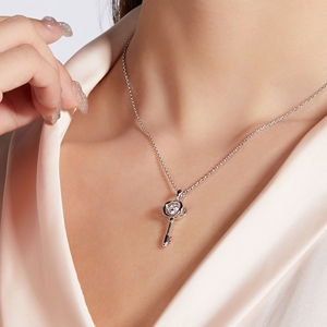 Ingrosso oro 18K e 925 catena collana in argento Sterling <span class=keywords><strong>con</strong></span> VVS Moissanite <span class=keywords><strong>solitario</strong></span> Bezel ciondolo per le donne regalo - Product Image 4