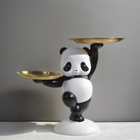 Sculpture de table en forme d'animal Objets décoratifs peints Ornement de maison Statue en résine de panda