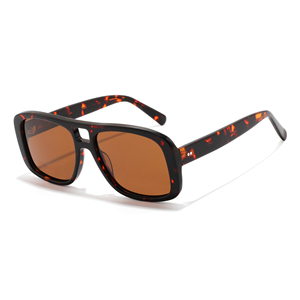 High Quality Vintage Trendy Fashionable Premium Light Weight UV400 Polarized <b>Sunglasses</b> <b>Square</b> Acetate <b>Frame</b> White Clear Green - Product Image 4