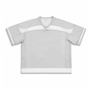 Camiseta de Fútbol de Malla Gris Claro para Hombre, Corte Recto, Cuello en V, Estilo Fútbol, Secado Rápido, Transpirable - Product Image 1