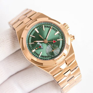 Reloj de Pulsera para Hombre, Mecánico Automático Multifuncional, con Caja de Oro Rosa de Lujo, Esfera Verde Gema, Totalmente en Acero Inoxidable, con Función de Fecha - Product Image 3