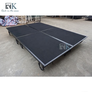 Scène mobile antidérapante 4 pieds * 8 pieds Scène pliante en acier avec roues Hauteur réglable 800 kg/m² - Product Image 2