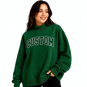 เสื้อสเวตเชิ้ตคอเต่าโอเวอร์ไซส์สำหรับผู้หญิง ลายโลโก้ด้านหน้า ระบายอากาศได้ดี เป็นมิตรกับสิ่งแวดล้อม บริการ OEM ODM ปรับแต่งได้เต็มที่ - Product Image 1