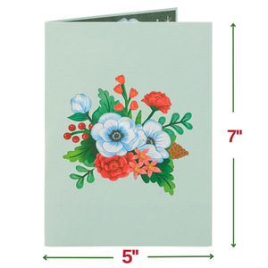Merry Christmas 3D Pop-Up Handmade <b>Gloss</b> Varnished <b>Paper</b> Greeting Card with Floral Design for Holiday Celebration - Product Image 3