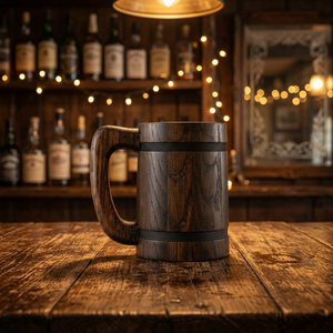 Fabricant de chopes à bière en bois, tasses à boire artisanales, sans fuite, conformes aux normes alimentaires, personnalisables, OEM, marque privée, vente en gros, fournisseur B2B - Product Image 1