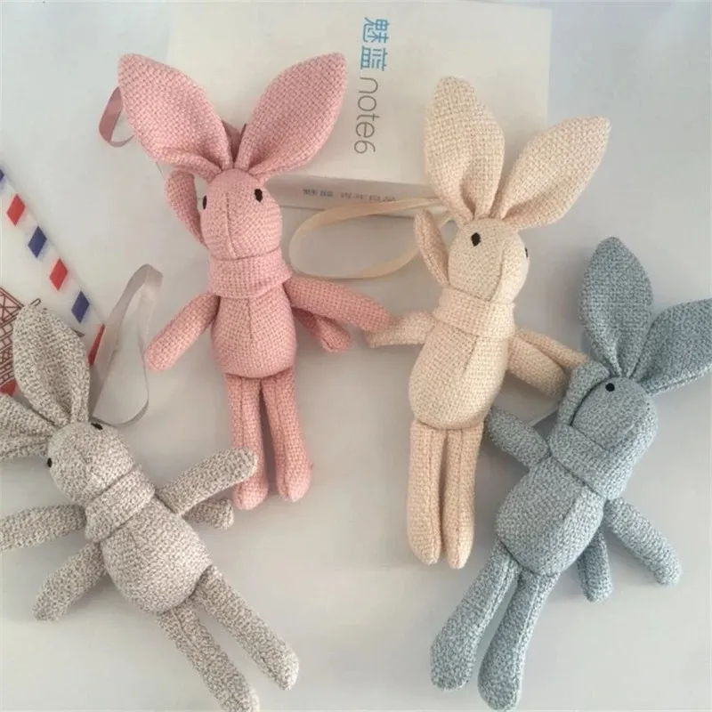 20cm Portable Cute Soft Lace Dress Rabbit Stuffed Plush Animal Easter Bunny Toy Pets For Baby Gift Animal Doll Keychain