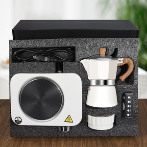 Custom 7-in-1 Stovetop Camping Coffee Maker Espresso Moka <b>Pot</b> Gift <b>Set</b> with Manual Coffee Grinder - Product Image 1