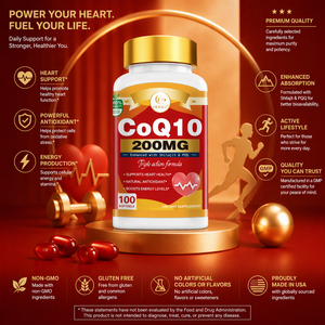 DUOZI CoQ10 200MG Capsules molles 100 unités Soutien à la santé cardiaque Antioxydant naturel Complément alimentaire - Product Image 4