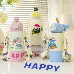 Children Stainless Steel Vacuum Flask Cartoon Design Back To School <b>Thermos</b> With Strap 316 Steel Insulated Water <b>Bottle</b> - Product Image 5