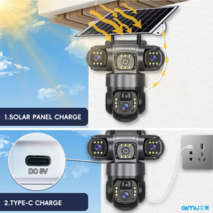Cámara de Seguridad Solar V380 Pro de Tres Lentes y Bajo Consumo de Energía, Cámara Solar QL19 de Tres Lentes y 6MP HD - Product Image 3