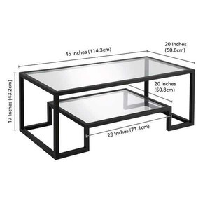 Mesa de centro/mesa de exhibición de vidrio templado y hierro, mesa de centro de inspiración geométrica minimalista moderna, venta al por mayor del fabricante - Product Image 1