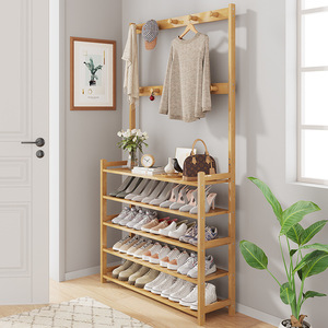 Wan Yusen Entryway Shoe Rack Multi Tier Dustproof Storage <b>Shelf</b> For Home Dormitory Large Capacity Shoe Organizer With <b>Hooks</b> - Product Image 2