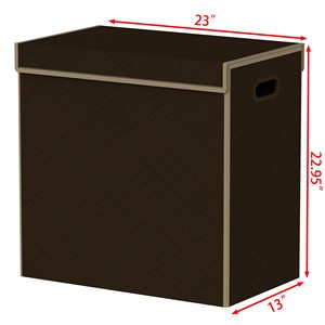 ตะกร้าซักผ้าสีน้ำตาลพร้อมถุงซับที่ถอดออกได้มี2ช่อง - Product Image 5