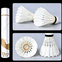 Volant de badminton professionnel de classe A en plumes de canard, hybride liège-plume, léger, super durable, pour tournoi, haute élasticité
