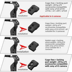 Cage pour appareil photo A7m4, compatible <span class=keywords><strong>A7R5</strong></span> A7M3, conception originale brevetée, accessoires verticaux pour photographie et streaming en direct - Product Image 5