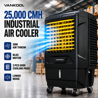Refroidisseur évaporatif industriel tout-en-un OEM, ventilateur-climatiseur moderne 25000m3h, refroidisseur d'air par évaporation pour intérieur et extérieur