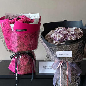 Kertas Pembungkus Buket OPP Transparan Tahan Air Thousand-mile Rose, Bahan Buatan Tangan untuk Seni Bunga Segar - Product Image 1