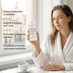 Kit de Soins de la Peau Portable en Forme de Cœur Clover Rena Travel, Ensemble de Capsules Anti-Âge et Blanchissantes Jour & Nuit, 7 pièces, Vitamine C et <span class=keywords><strong>E</strong></span> pour le Visage - Product Image 2