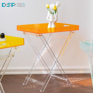 DSP Vietnam fábrica personalizada plegable de alta calidad moderno transparente acrílico redondo decoración del hogar Mesa - Product Image 2