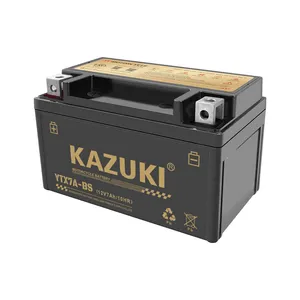 Batterie de démarrage de moto KAZUKI 12V 7Ah Orange Batterie gel scellée sans entretien YTX7A