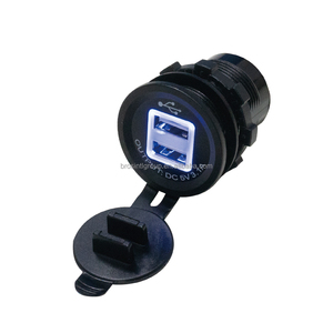 BROSintl <b>12V</b> 24V Dual USB 5V 3.1A White Port Trim USB Charger <b>Socket</b> for <b>Car</b> Bus Boat Marine RV - Product Image 1