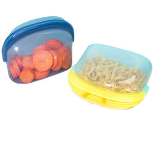 Reusable Transparent Square Silicone Multifunction <b>Vacuum</b> Compressed Storage <b>Bag</b> Custom Logo 1000ml-1500ml Food Grade - Product Image 1