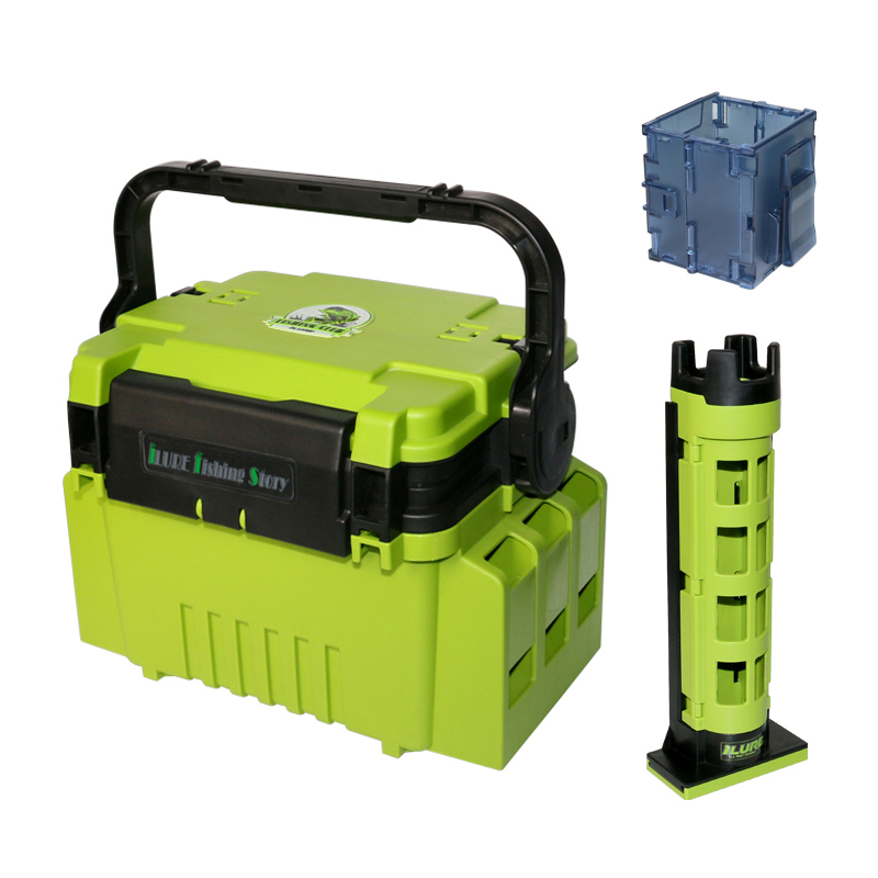 Vert (1 boîte de pêche + 1 support de canne à pêche + 1 porte-gobelet pliant)