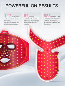 Máscara de terapia de luz infrarroja Colágeno facial Máscara de cuello de cara Led eléctrica Terapia facial de luz roja infrarroja - Product Image 5