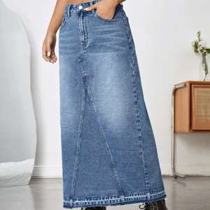 Bán Buôn Đau Khổ Cổ Điển Denim Bút Chì Dài Váy Phụ Nữ Sang Trọng Dài Hàng Hóa Denim Váy - Product Image 6