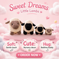 Jolie peluche mouton de Pâques brodée, super douce, en coton PP, jouet en peluche pour enfant, sac pour bonbons