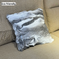 Coussin décoratif en fausse fourrure de lapin, épais et moelleux, fait main, pour canapé, maison et hôtel