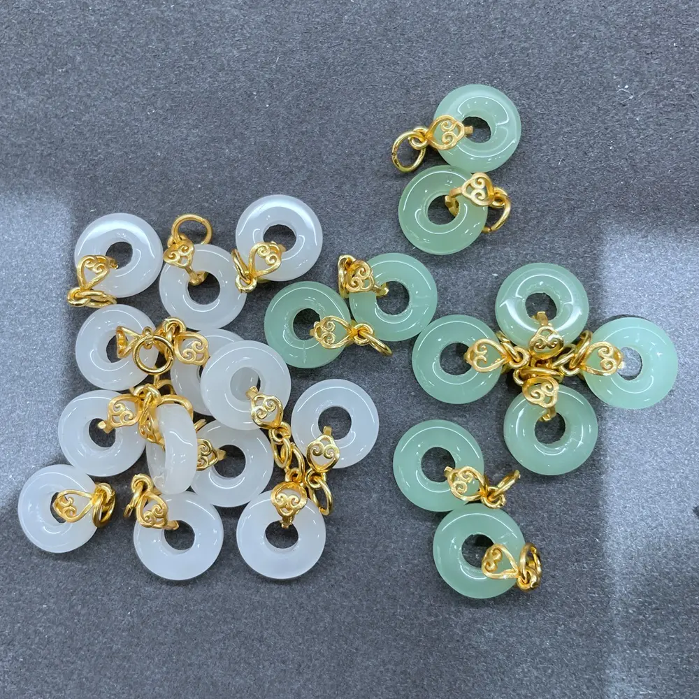 Op Maat Gemaakte Accepteren Vergulde Metalen Bedels Met Donut Hanger Bedels Voor Armband Diy Maken Sieraden