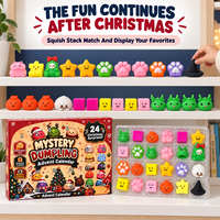 Calendrier de l'Avent personnalisé avec logo d'entreprise, boîte surprise de dumplings squishy, coffret cadeau d'affaires haut de gamme pour les fêtes, vente en gros