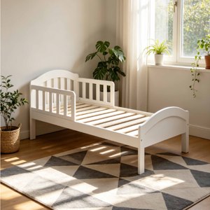 High Quality Eco-Friendly Durable <b>Wood</b> Toddler <b>Bed</b> Safety Guardrail Modern Design Bedroom Use Pine <b>Wood</b> Lengthened Widened - Product Image 2