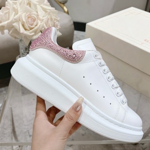 Zapatos Casuales de Diseño de Lujo con Cordones y Diamantes Rosados, Antideslizantes, Cómodos, Ligeros y Transpirables para Todas las Temporadas - Product Image 1
