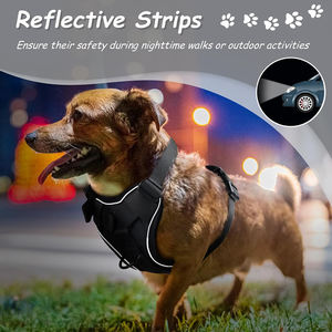 新しいカスタマイズされたアンチロスドッグハーネスミディアムドッグリフレクティブノープルドッグハーネス、エアタグトラッカーホルダー付き - Product Image 5