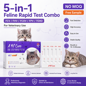 Kit <span class=keywords><strong>de</strong></span> Prueba Rápida Veterinaria 5 en 1 para Felinos a Bajo Precio y Sin Cantidad Mínima <span class=keywords><strong>de</strong></span> Pedido - Reactivo Ag FCV/FHV/FCoV/FPV/TOXO VID para el Diagnóstico <span class=keywords><strong>de</strong></span> Enfermedades Felinas - Product Image 1